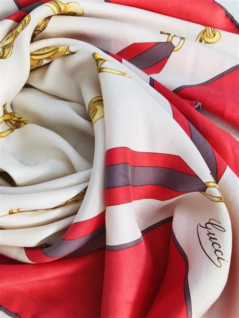 vintage gucci silk ribbons scarf|vintage gucci scarf collection.